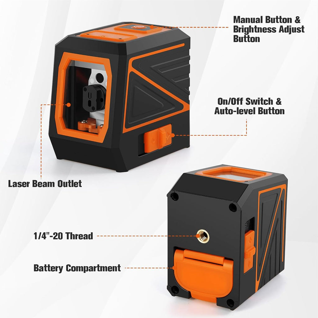 Laser Level with Tripod, 120 feet Green Cross Line Self Rotary Leveling Laser Level, Vertical and Horizontal Line, Rotatable 360 Degree, Manual Self leveling and Pulse Mode,IP54 Waterproof & Battery1