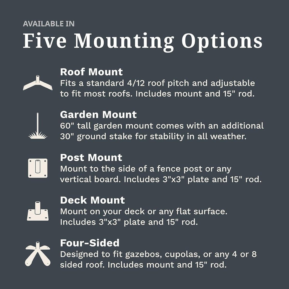 EZ Vane Steel Jumping Deer Weathervane with Wind Cups — Deck Mount