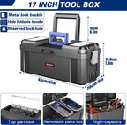AIRAJ 3 In 1 Rolling Tool Box with Wheels, Stackable Tool Box,17 +19 +21 In