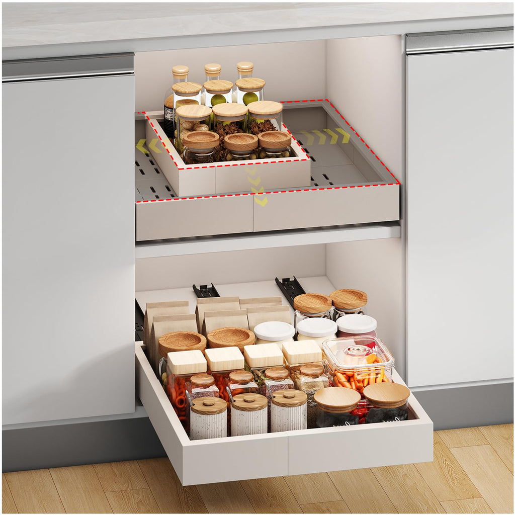 Fokyfok Pull Out Cabinet Organizer,23"-31"W,17"-24"D,Expandable,Adhesive