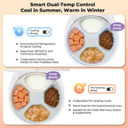 UBPET Smart Automatic Cat Feeder with Cooling & Heating, APP Control Dual-Temp Feeder for Wet/Dry/Raw Food, 24H Freshness, 4-Grid Tray, Anti-Pinch for Cats & Small Dogs (2-10kg)