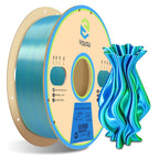 YOUSU 3D Printer Filament Silk PLA Filament Rainbow Color,1.75mm Tri Color PLA Filament 6kg Pack,1kg Spool.