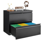Guizeeopo 3 Drawer File Cabinet with Lock, File Cabinets for Home Office,Under Desk Cabinet, Locking File Cabinet for A4/Letter/Legal, Fully Assembled Expect Casters, Matte White