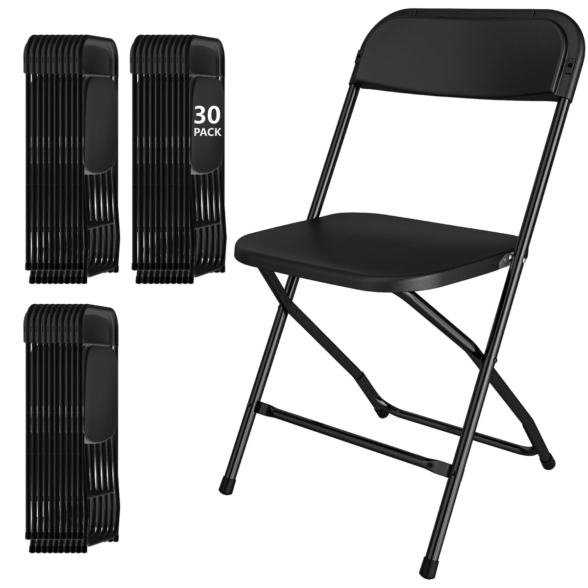 10 Pack White Folding Chairs for School Events Wedding Party Picnic