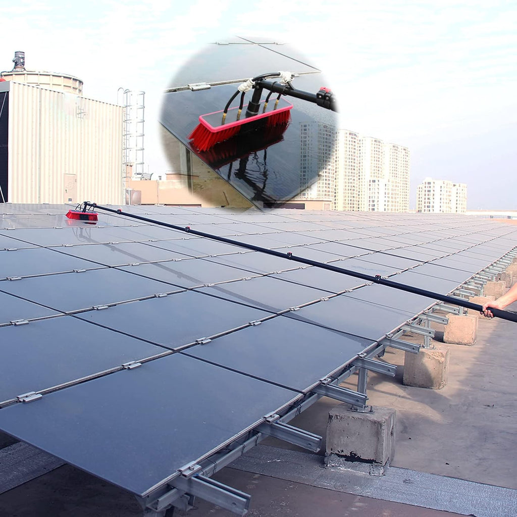 3.6~10.8m Solar Panel Cleaning Brush & Pole Water Fed Pole Kit, Suitable for high Windows Cleaning, Solar photovoltaic Panel Cleaning and Cleaning Cars Trucks Vans,12FT 3.6M