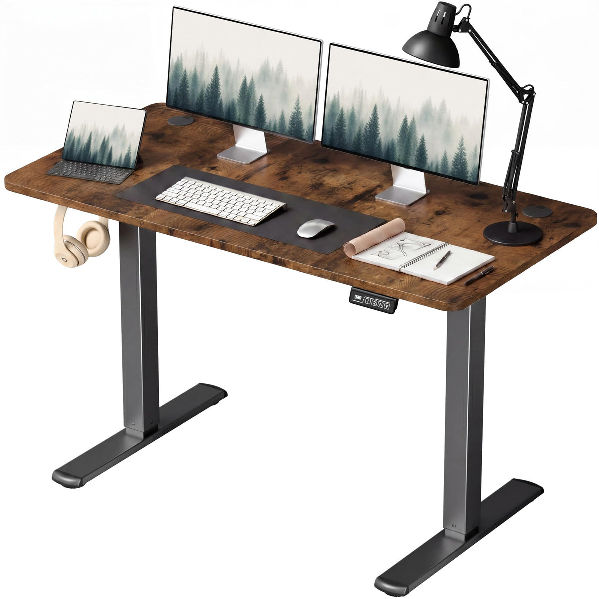 Furmax 55 Inches Electric Height Adjustable Standing Desk Home Office Desk