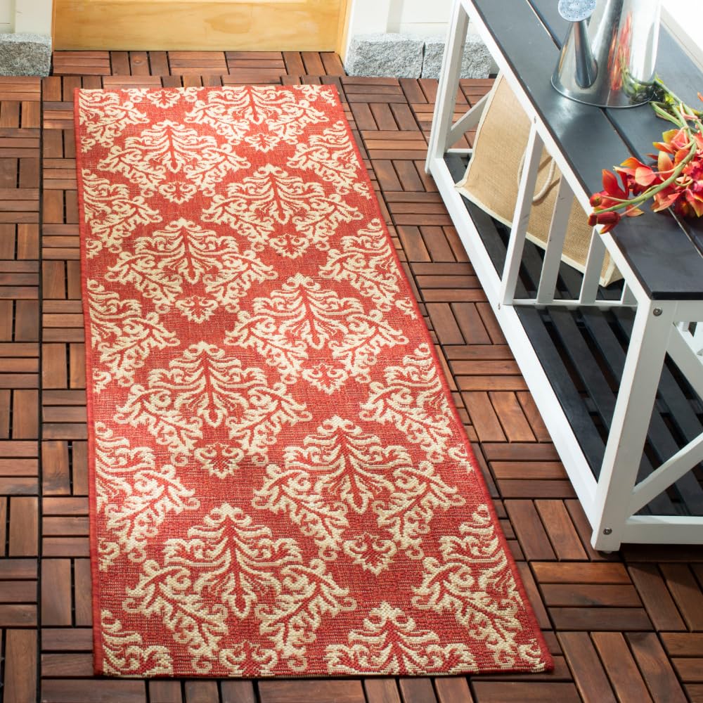 SAFAVIEH Courtyard Collection 5'3" x 7'7" Black/Cream CY6930 Indoor/ Outdoor Waterproof Easy-Cleaning Patio Backyard Mudroom Area-Rug