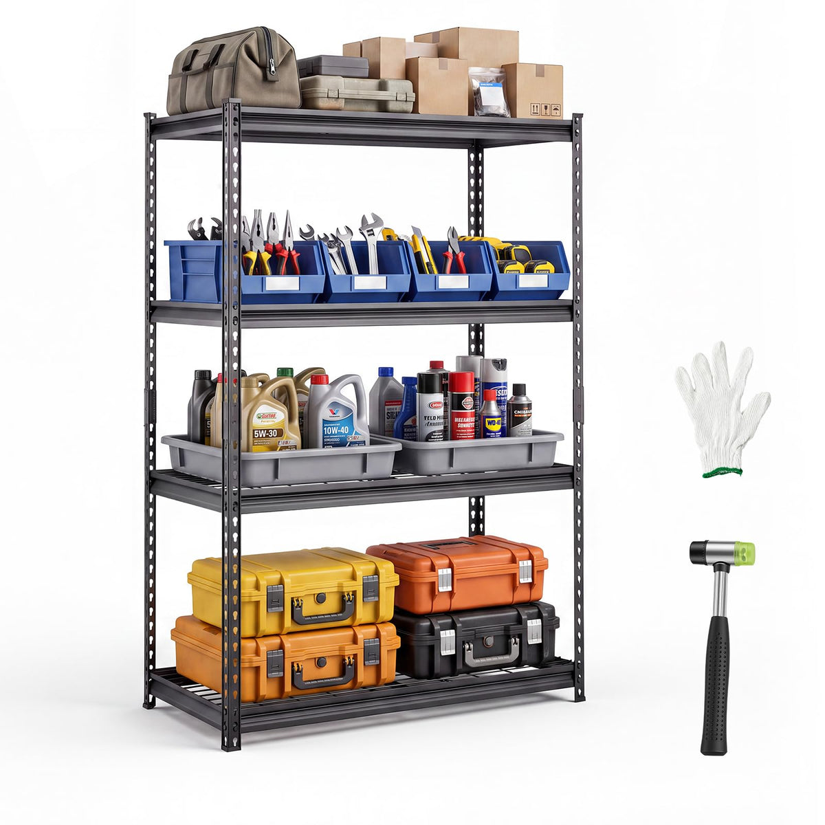 VEVOR Storage Shelving Unit 5-Tier Adjustable 2000 lbs Capacity 60"x24"x78"