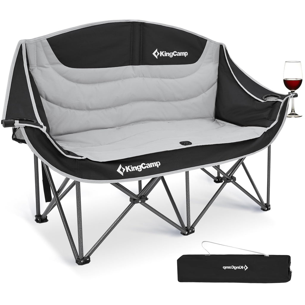 KingCamp Double Camping Chair, Heavy Duty 660lbs Folding 2 Person Chair