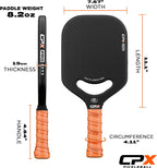CPX Pro Carbon Fiber Pickleball Paddle - Professional Grade, Matte Finish, Honeycomb Core, Tennis Style Grip - Edgeless Paddle Designed in Chicago, USA