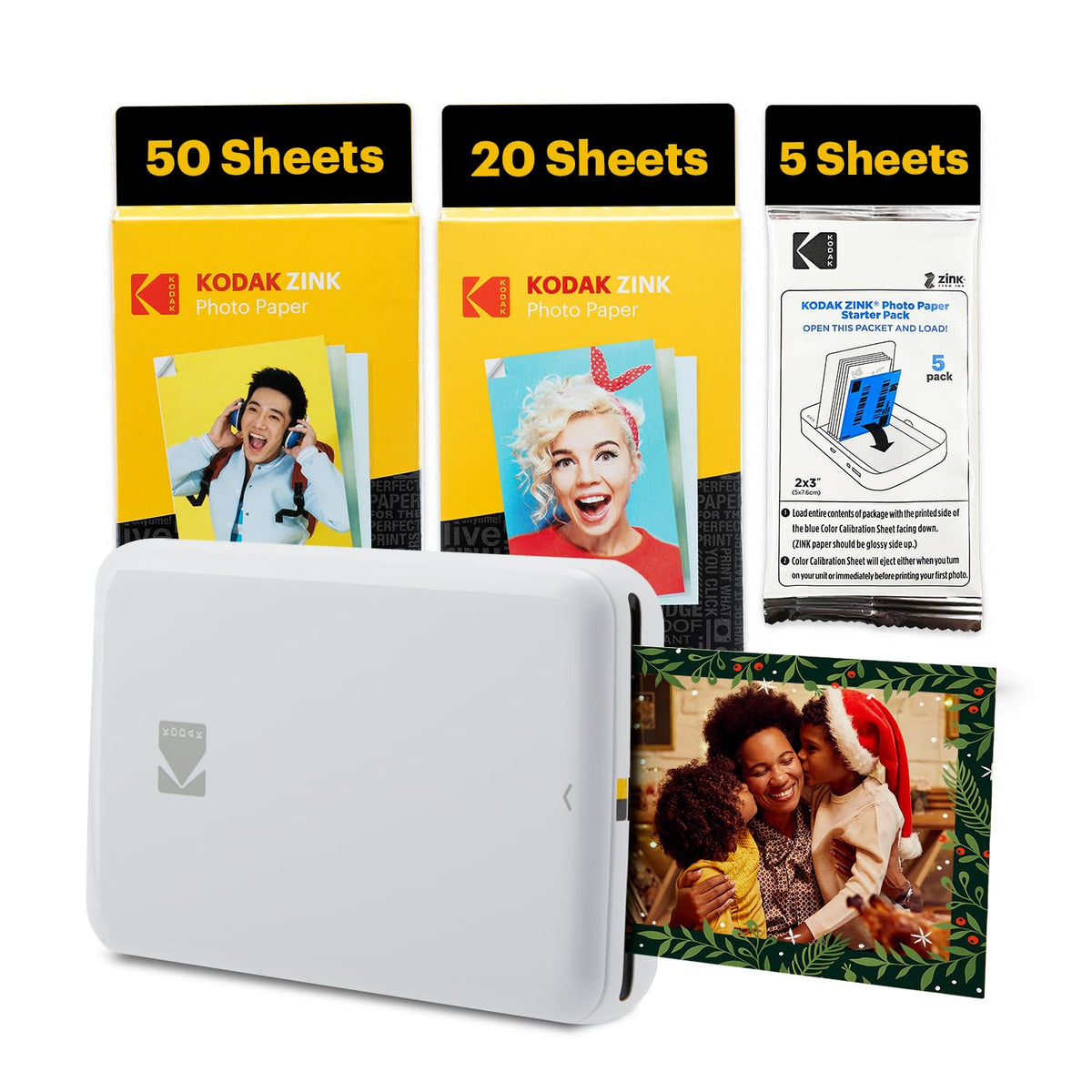 Kodak Step Instant Color Photo Printer with Bluetooth/NFC, ZINK Technology & Kodak App for iOS & Android (Pink) Starter Bundle