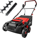 MZK Lawn Dethatcher Electric Scarifier with Bag,15In(RED)