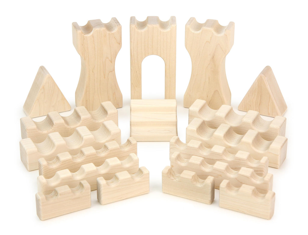 23 pc Toddler Chunky Hard Maple Wooden Block Set
