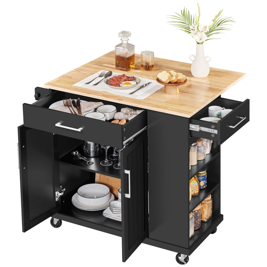 Yaheetech 32 Inches Kitchen Island Cart with Storage Cabinet, Drawer, White