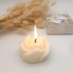 White Red Rose Shaped Scented Candle Favors with Scented, favors Bridal and Baby Showers, Birthday Parties, Wedding Decorations (White, set of 150)
