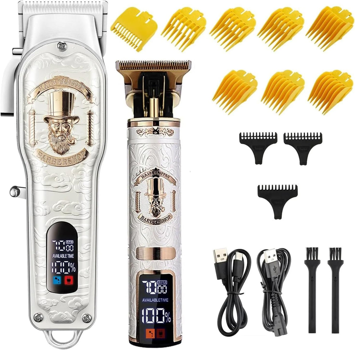 Razors Hair Clipper Electric LCD Hair Trimmer Cordless Shaver Trimmer 0mm Men Barber Hair Cutting Machine for Men Rechargeable USB(3)