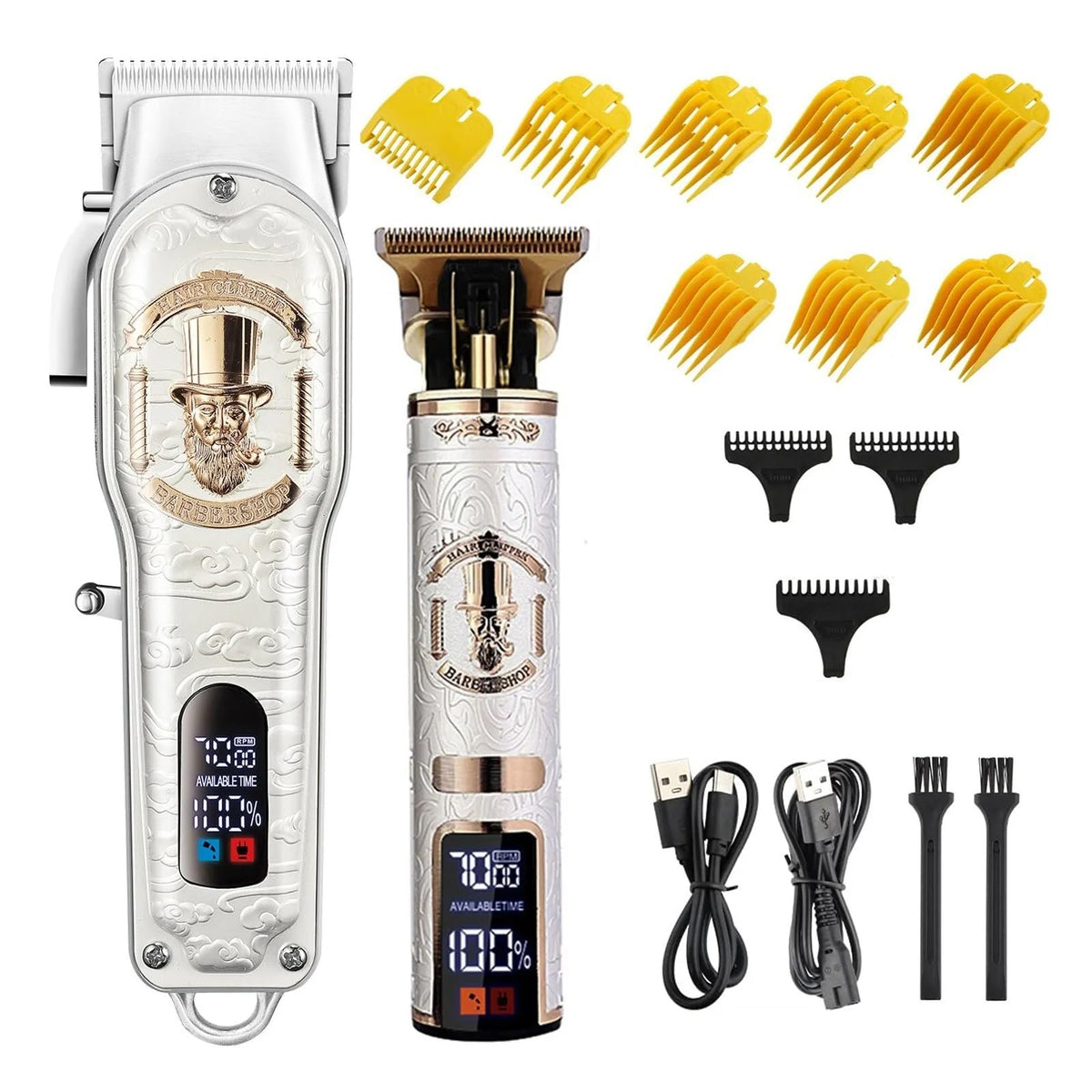 Razors Hair Clipper Electric LCD Hair Trimmer Cordless Shaver Trimmer 0mm Men Barber Hair Cutting Machine for Men Rechargeable USB(3)