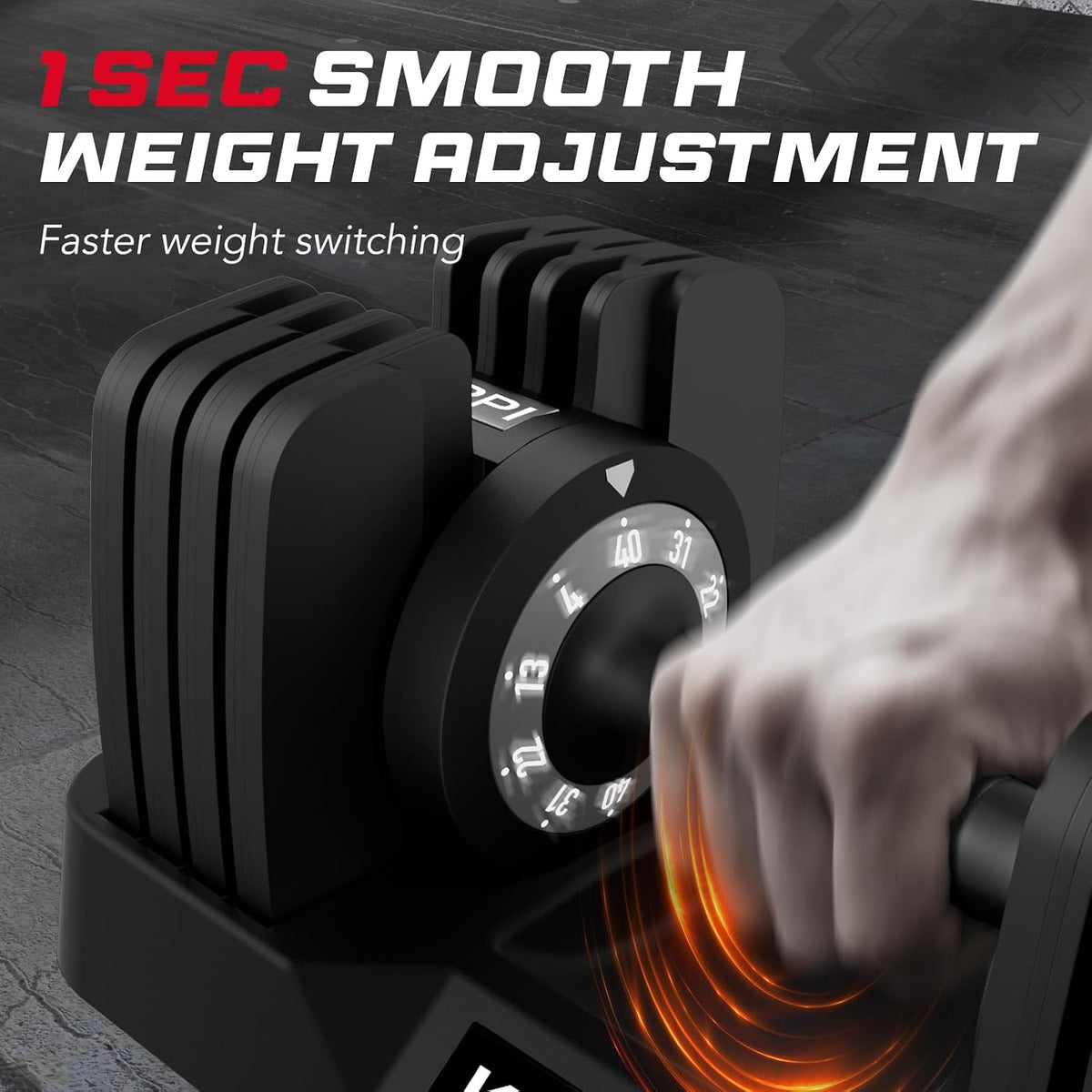 Keppi Adjustable Dumbbells Set of 2, Quick Adjust Weights for Home