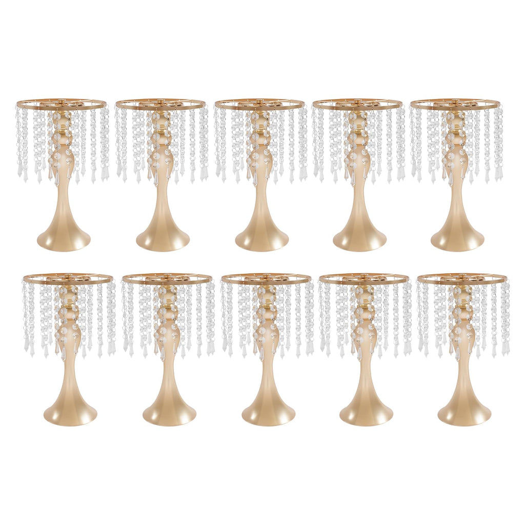 Wedding Centerpieces Silver Vases,10PCS Metal Flower Candle Holder with Sparkling Crystal Beads,Crystal Flower Vase Metal Flowers Stand for Party Tables Decorations (10PCS-Sliver-3)