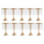 Wedding Centerpieces Gold Vases,10PCS Metal Flower Candle Holder,Wedding Vase for Tables,Crystal Flower Vase Metal Flowers Stand for Party Tables Decorations