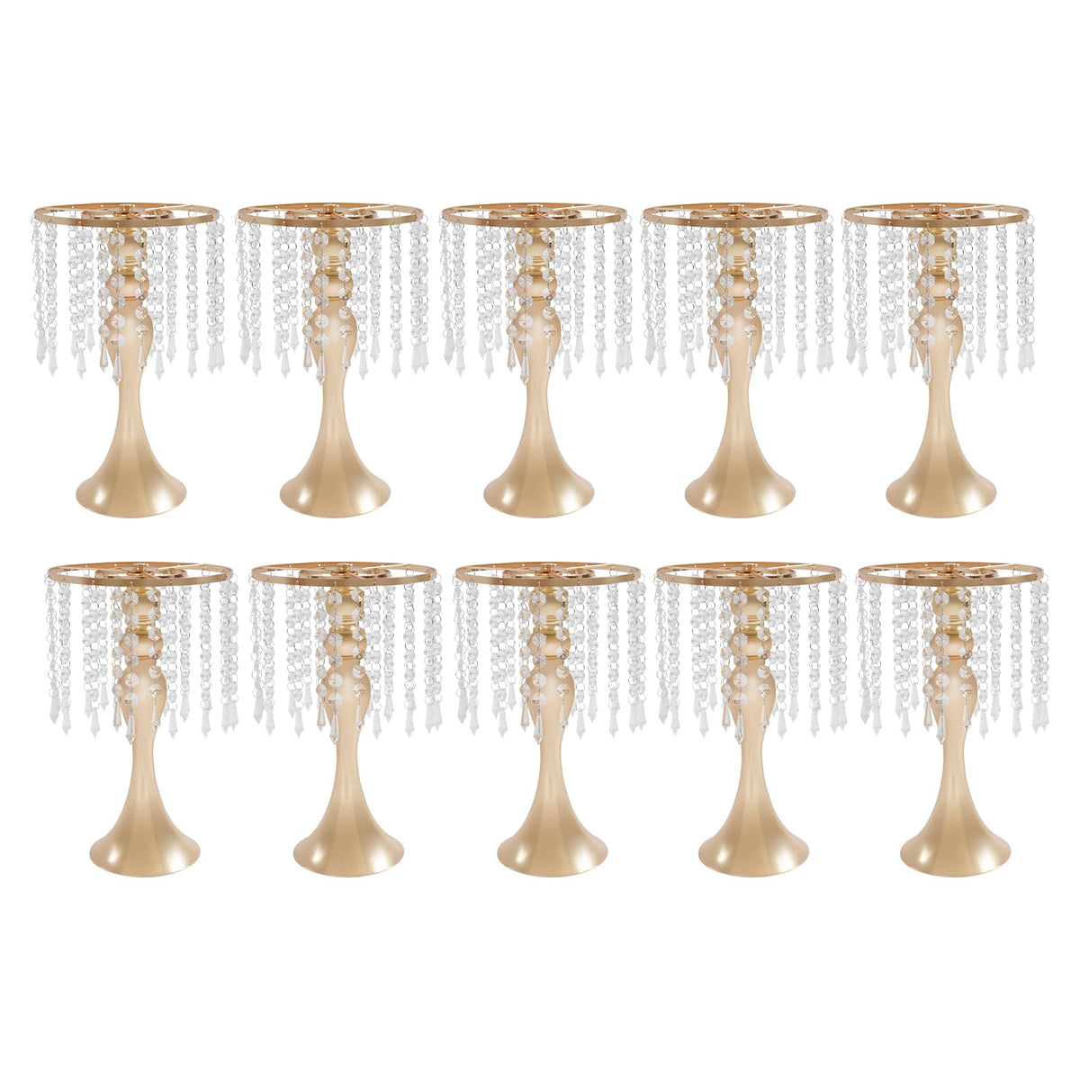 Wedding Centerpieces Gold Vases,10PCS Metal Flower Candle Holder,Wedding Vase for Tables,Crystal Flower Vase Metal Flowers Stand for Party Tables Decorations