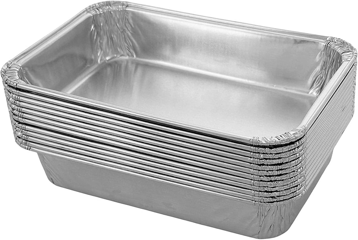 PACTOGO 6" x 4" x 1" Disposable Aluminum Foil Smooth-Wall Oblong Mini Danish Cake Pans - Ideal Baking Tins for Sweets, Coffee Cakes, Danishes, Cookies, Brownies (Pack of 200)