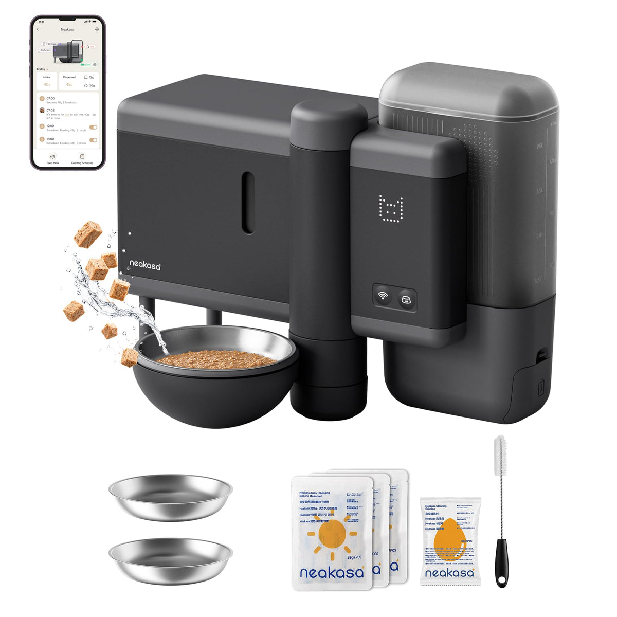 Neakasa Riko Automatic Wet Food Cat Feeder for Freeze-Dried Cat Food, Grey