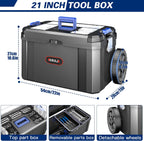 AIRAJ 3 In 1 Rolling Tool Box with Wheels, Stackable Tool Box,17 +19 +21 In