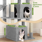 Globlazer Sturdy Cat Tree for Indoor Cats 20 lbs, S68, Cloud Grey