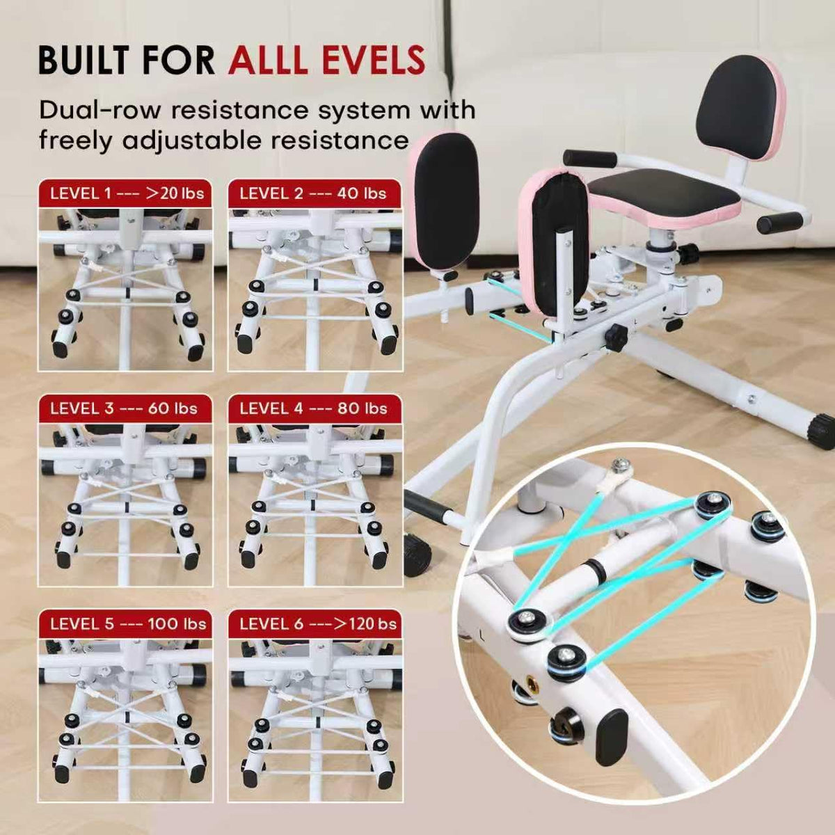 Hip Abductor Adductor Machine for Home Gym Inner/Outer Thigh Workout System