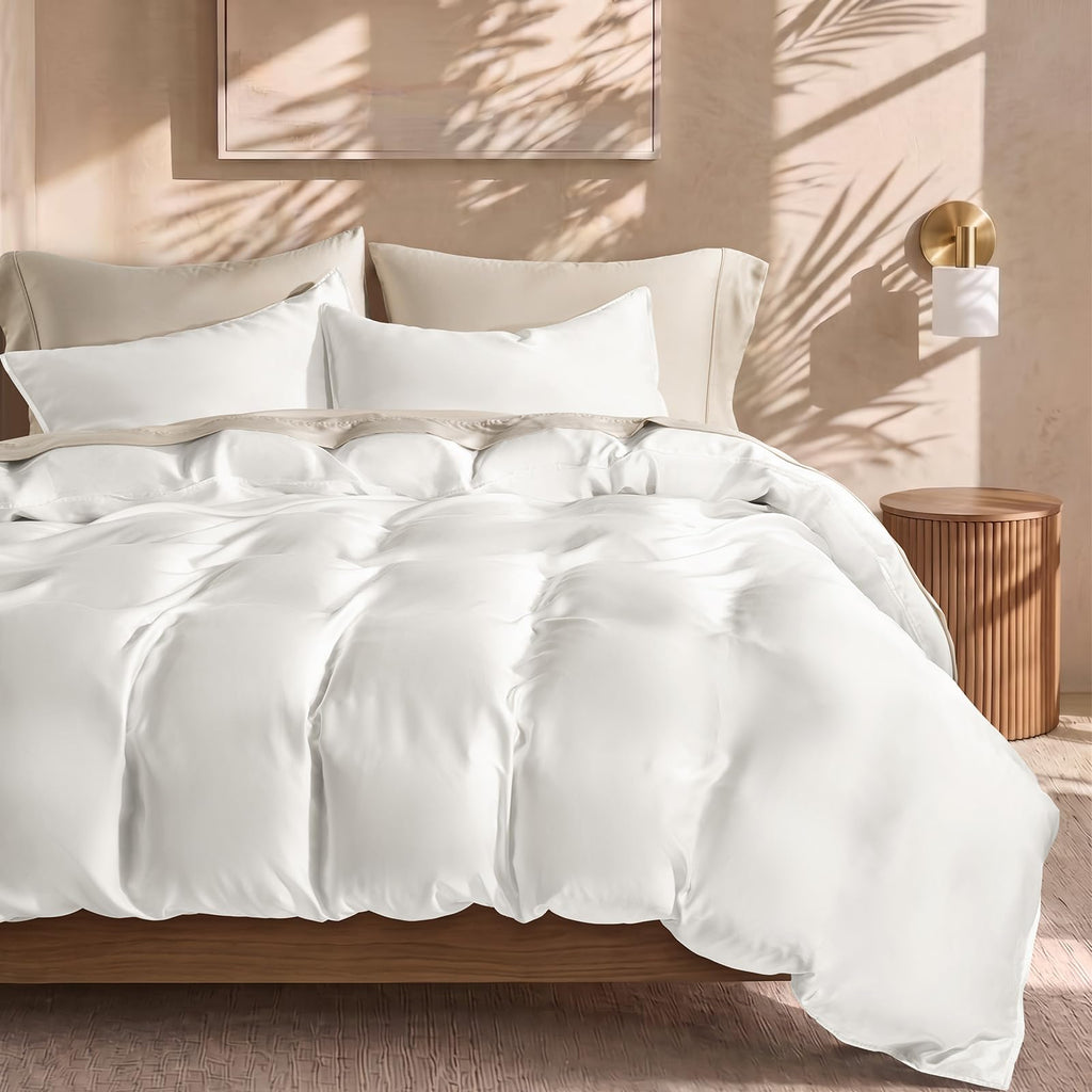EverGrace Tencel™ Sateen Duvet Cover Set, King Size, Espresso Brown