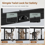 MOPHOTO Cat Door for Window, 34.65"-46.46" Width, 12.2" Height