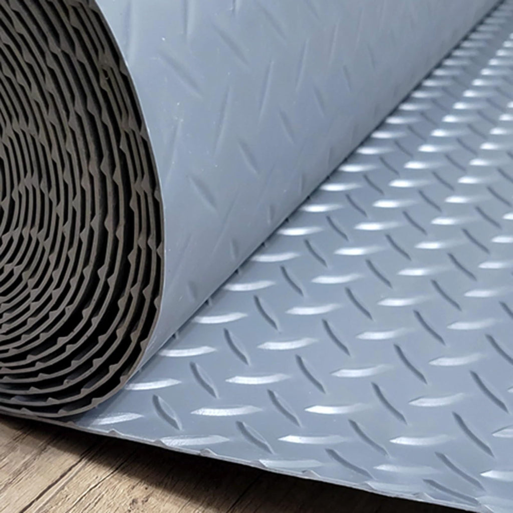 UrbanUp Garage Floor Mat Rubber Diamond Plate Garage Floor Mat, DIY Garage Flooring Roll Flexible, Gym/Camping/Ladder Mats(Red,1.6x2m (5.2 x 6.6ft))