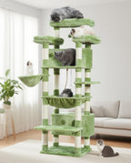 Gitelsnour Cat Tree, 74" Tower for Large Cats, Big Condo & Hammock GCT030W