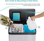Home Zone Living 19 Gallon Kitchen Trash Can with Dual Compartments