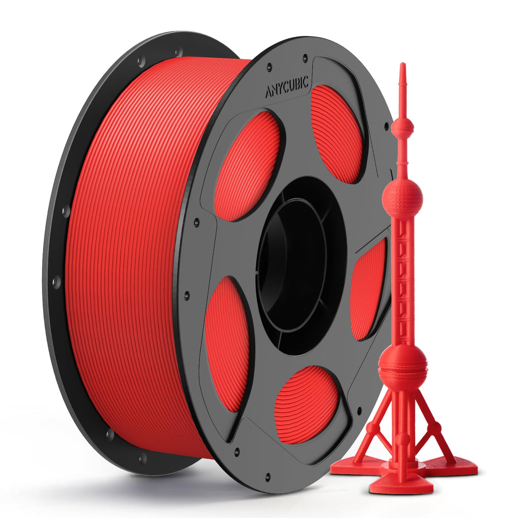 ANYCUBIC PLA Plus (PLA+), 3D Printer Filament 1.75mm Bundle, High Toughness, 1KG Spool, Black, White, Texture Grey, Pink, Red, Blue, Green, Orange, Yellow, Purple, 10KG in Total