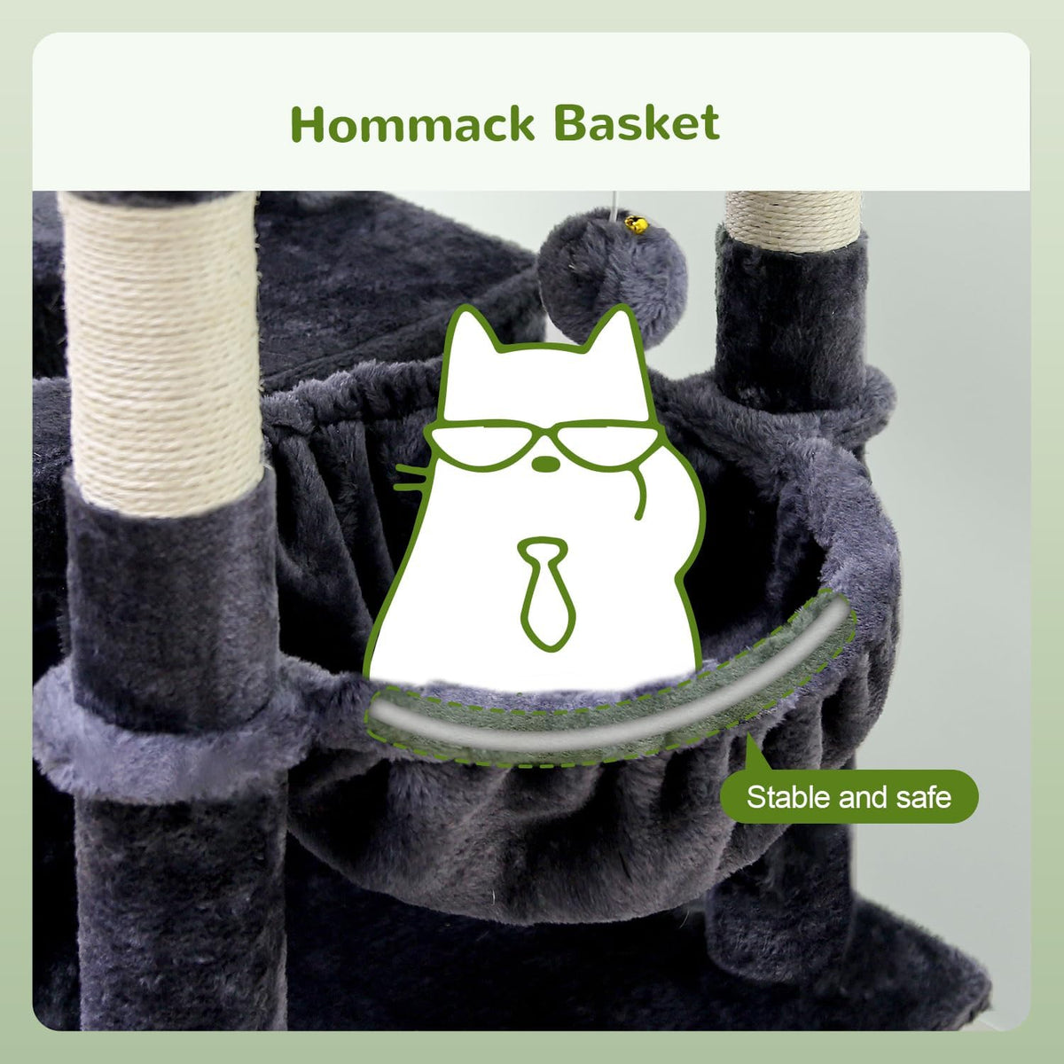 Globlazer S72 Heavy Duty Cat Trees for Large Cats 20 lbs+, Dark Gray