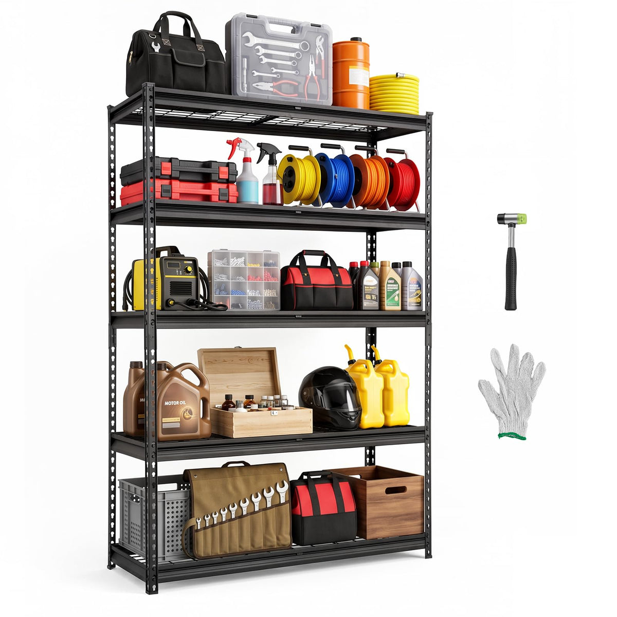 VEVOR Storage Shelves, 3000 lbs, 5 Tier, 24 x 48 x 72 inch Metal Rack Set