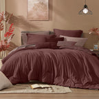 Monbix King Size Comforter Set Olive Green 7 Pieces Bed in a Bag