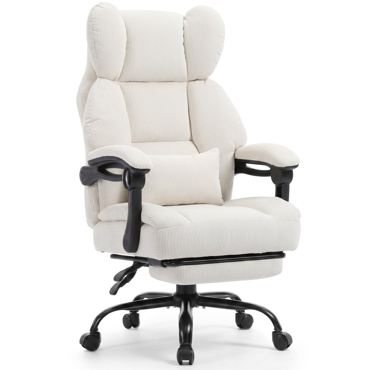 GTPLAYER Big&Tall Ergonomic Gaming Chair, Wide Spring Seat, Linkage Armrest,Earth BLK