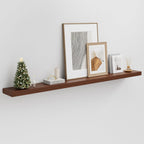 60 inch Long Walnut Floating Shelf for Wall, 8" D Fireplace Mantel