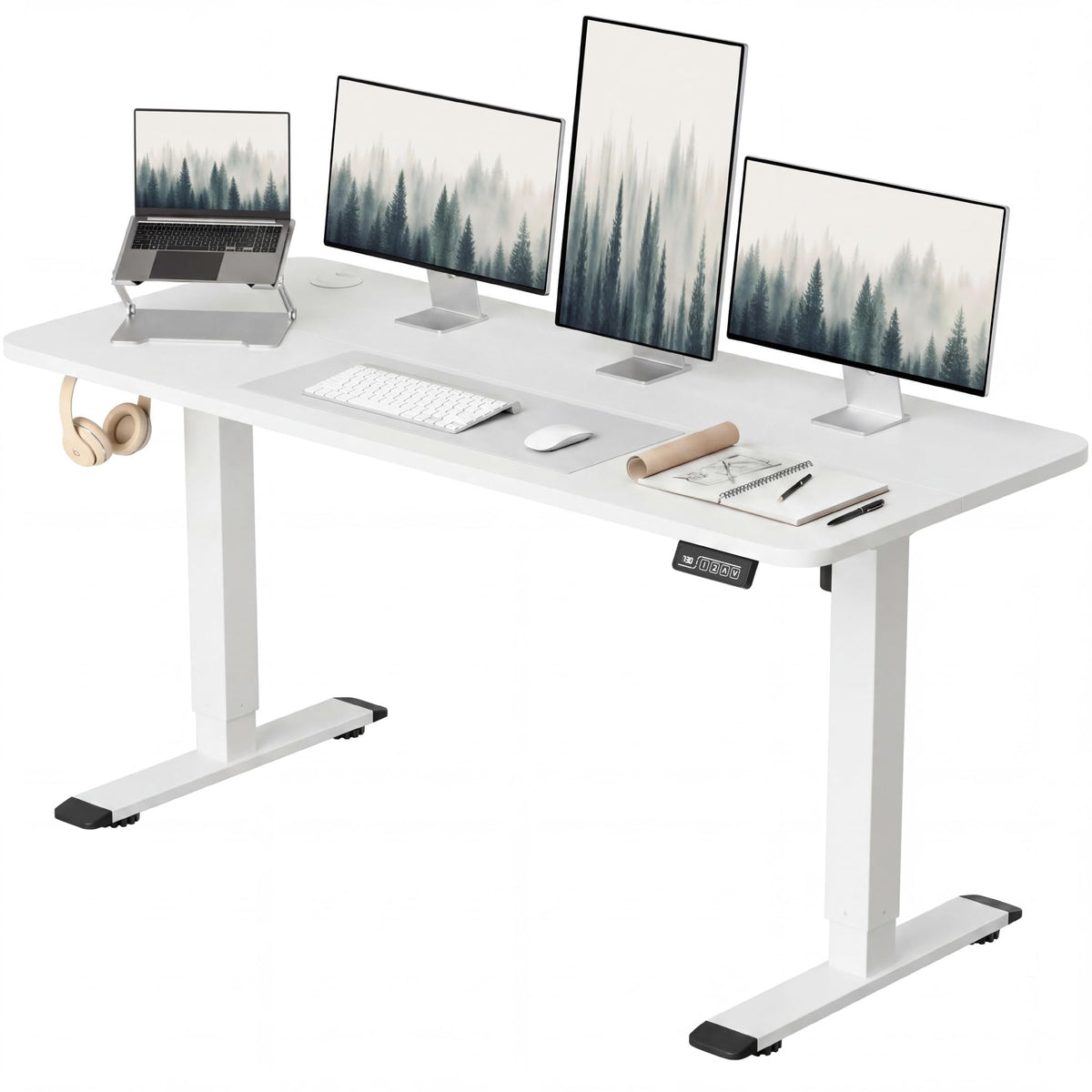 Furmax 55 Inches Electric Height Adjustable Standing Desk Home Office Desk