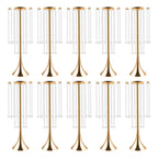 Wedding Centerpieces Gold Vases,10PCS Metal Flower Candle Holder,Wedding Vase for Tables,Crystal Flower Vase Metal Flowers Stand for Party Tables Decorations