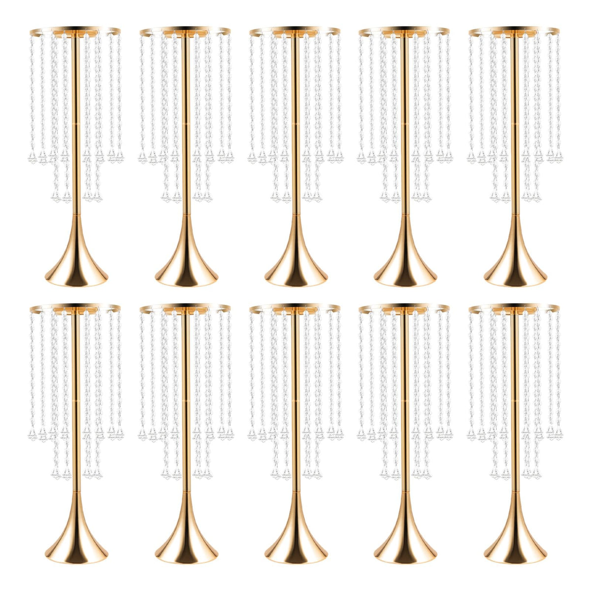 Wedding Centerpieces Silver Vases,10PCS Metal Flower Candle Holder with Sparkling Crystal Beads,Crystal Flower Vase Metal Flowers Stand for Party Tables Decorations (10PCS-Sliver-3)
