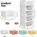 8 Pack Closet Organizers and Storage, Stackable & Foldable Closet Bins