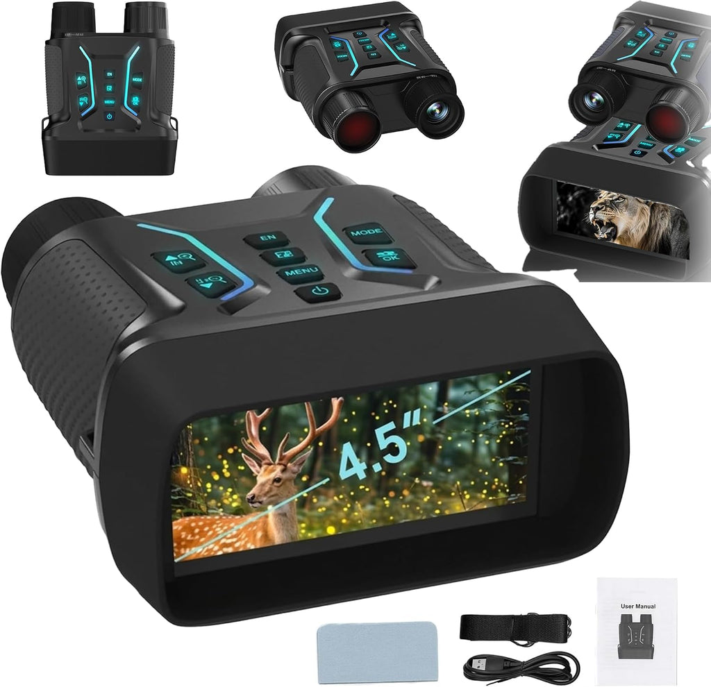 4K Night Vision Binoculars HD Night Vision Device with 32GB Card, Cardless