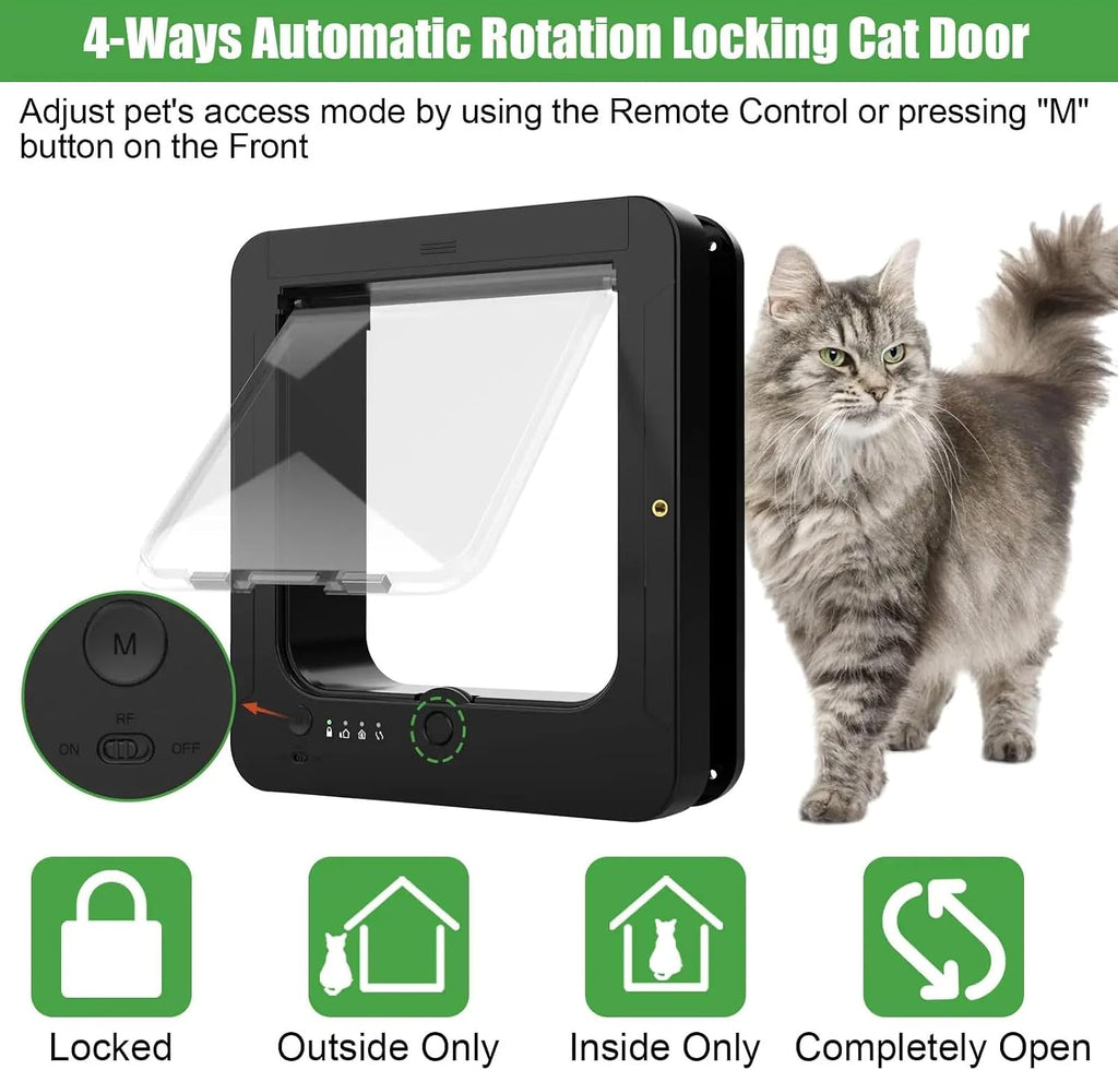 Automatic Pet Door with Microchip Technology Includes 2 Sensor Collars and Remote Ideal for Cats and Small Dogs