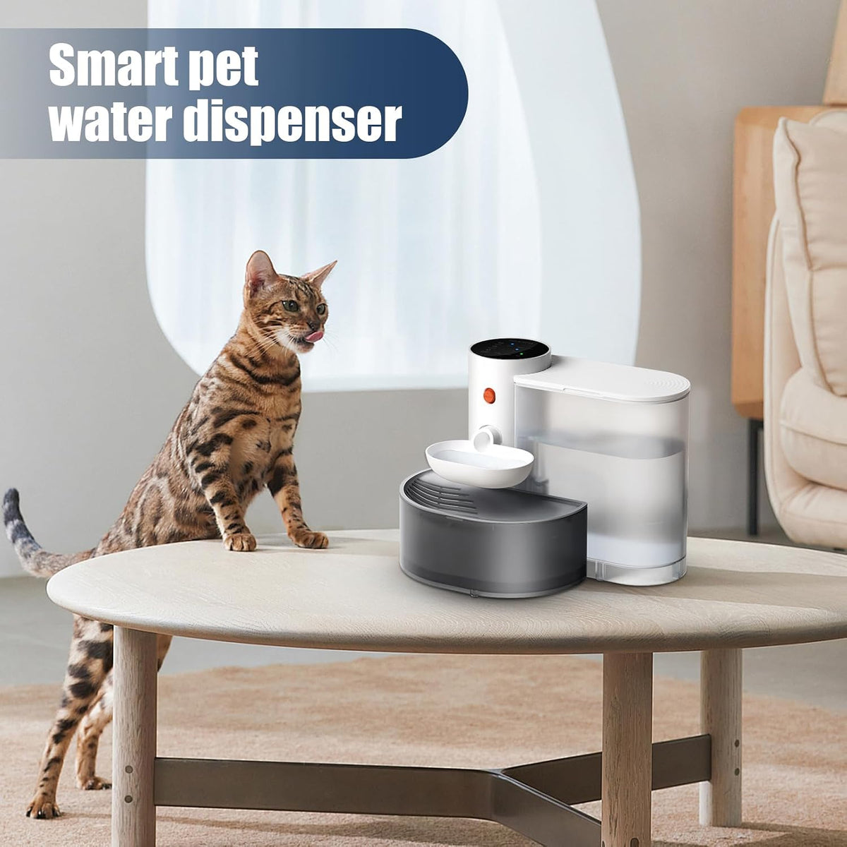 Smart Pet Water Fountain, Automatic Pet Water Dispenser,2025 Ultra Silent Design Lasts Up to 180 Days Dispenser Rechargeable Pet Bowl for Dogs and Cats with Flowing