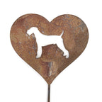 Pet Dog, Cat, Rabbit or Bird Keepsake Memorial Heart Garden Stake 20 to 28 Inches Tall (Large Heart, 28" Tall, Cairn Terrier, Naturally Rusted)