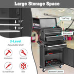 Winado 4-Drawer Rolling Tool Chest, 2-in-1 Large Storage Toolbox, Black